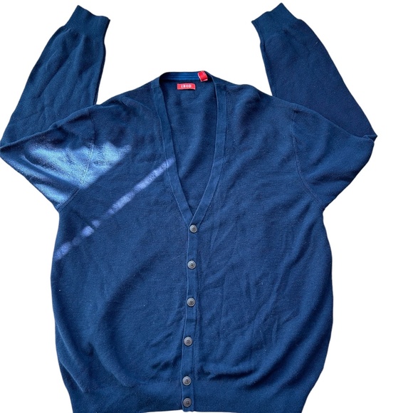 Navy Blue Cardigan Button Up Mens NWT 100% Cotton Grandpa Mister Rogers XXL - Picture 1 of 5